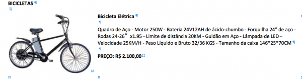 BICICLETA ELETRICA ARO 24